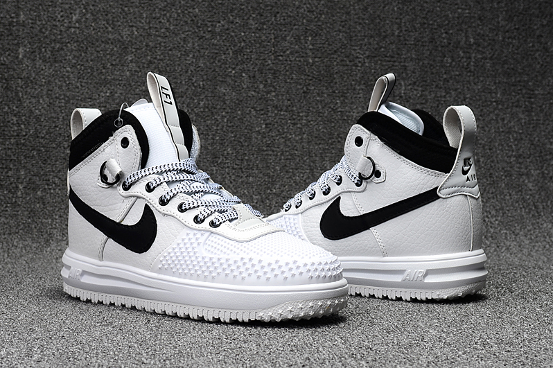 New Nike Lunar Force 1 High White Black Shoes